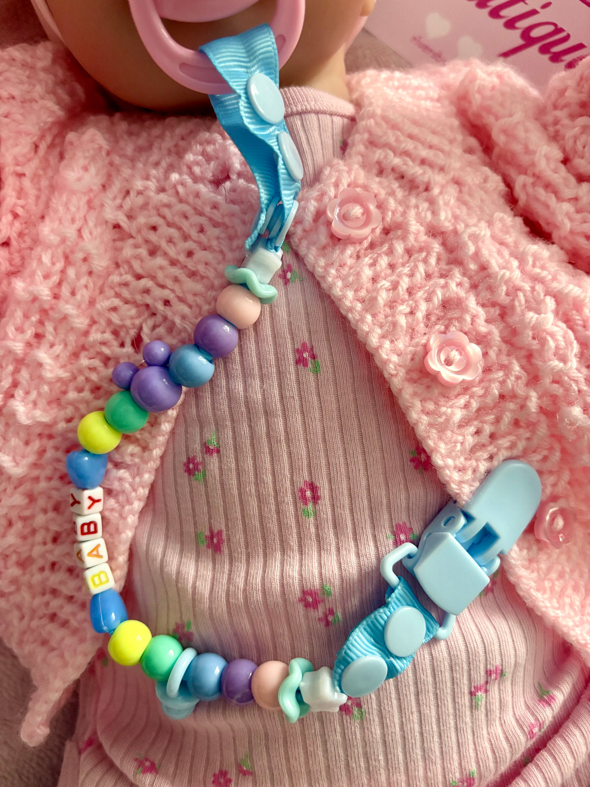 Blue Beaded Dummy Clip