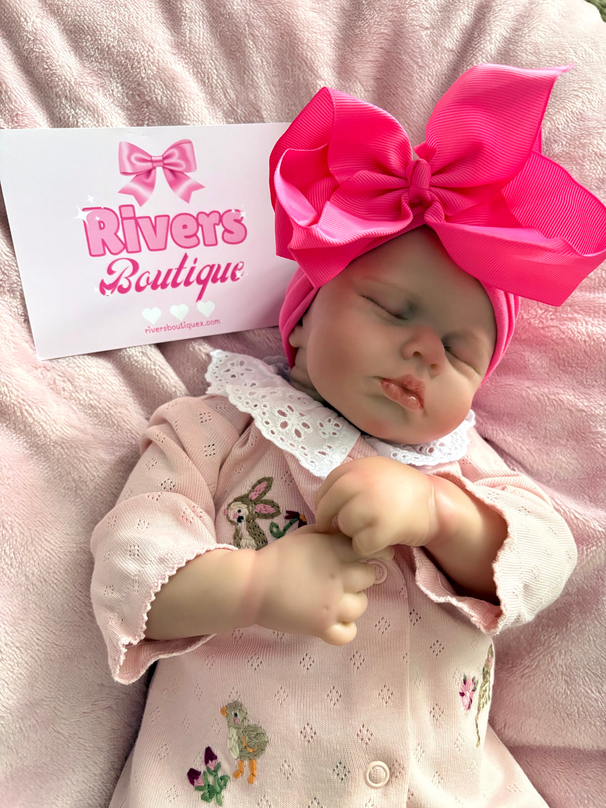 Large Bow Headband - Bright Pink