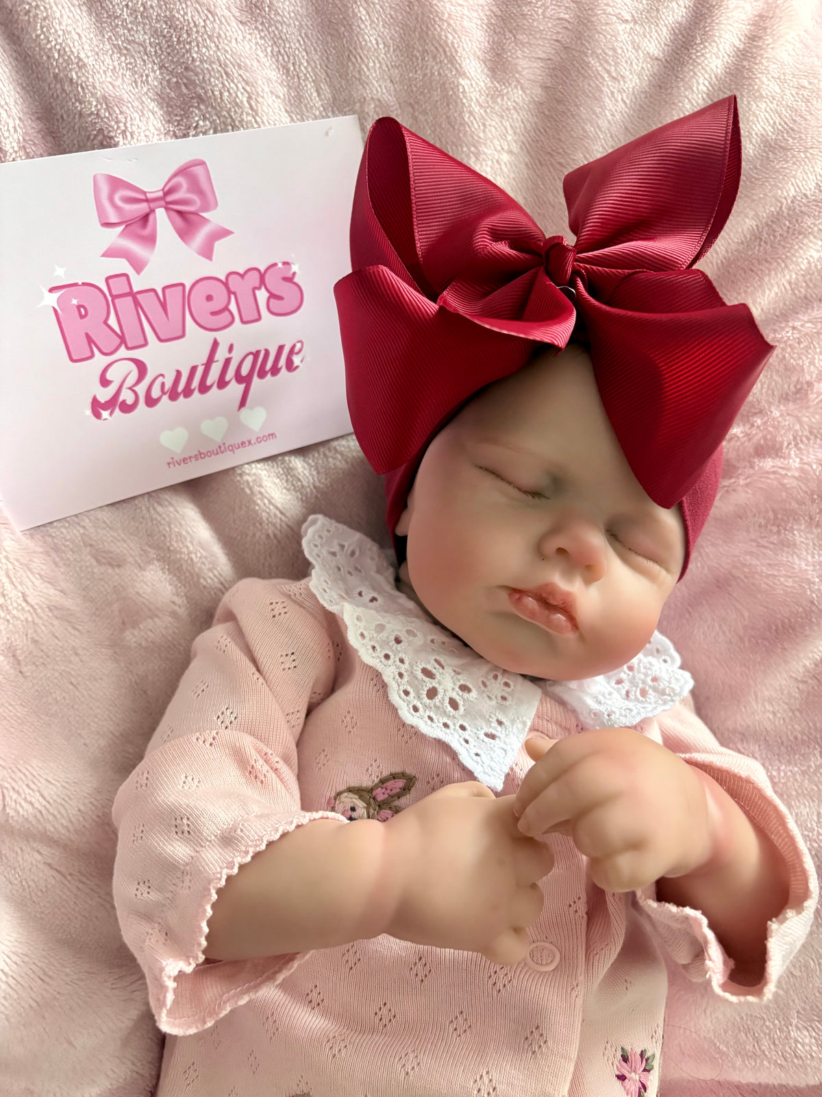 Large Bow Headband - Burgandy
