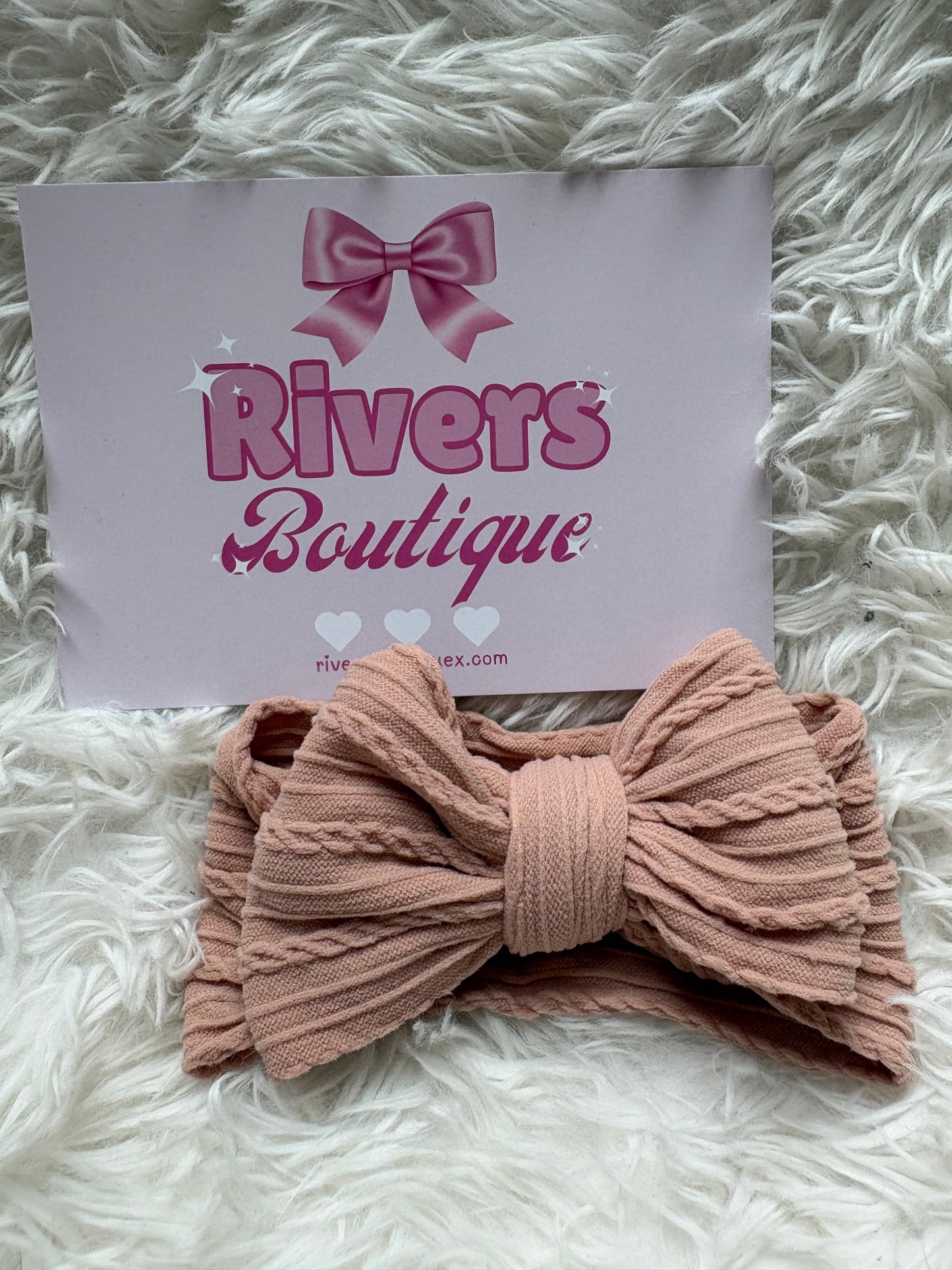 Cable Knit Bow Headband