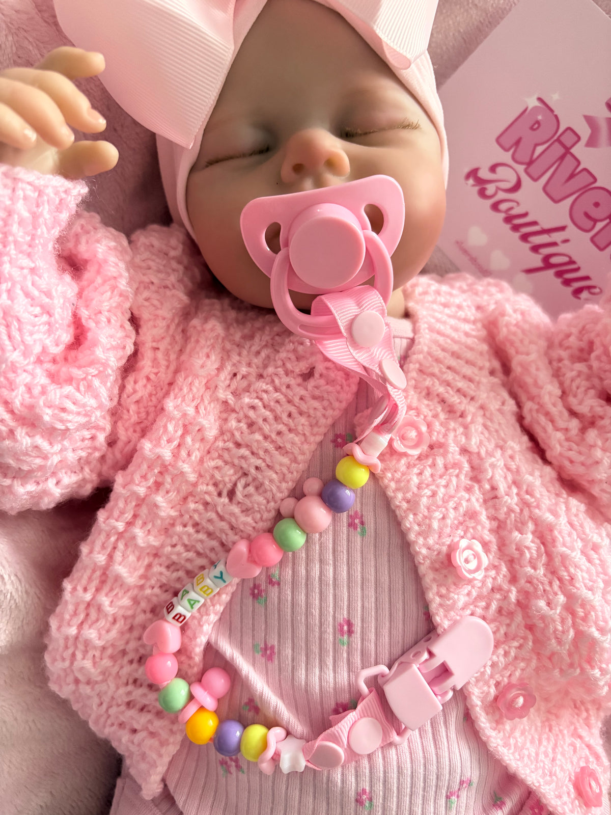 Pink Beaded Dummy Clip