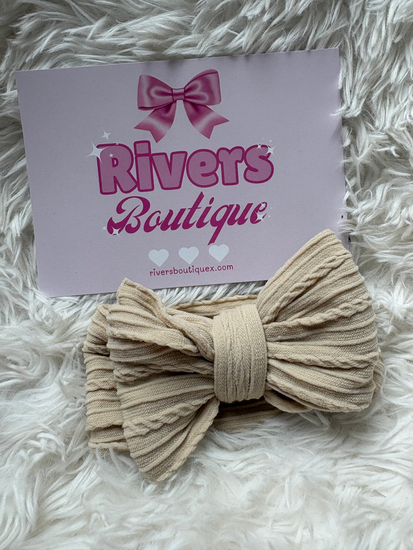 Cable Knit Bow Headband