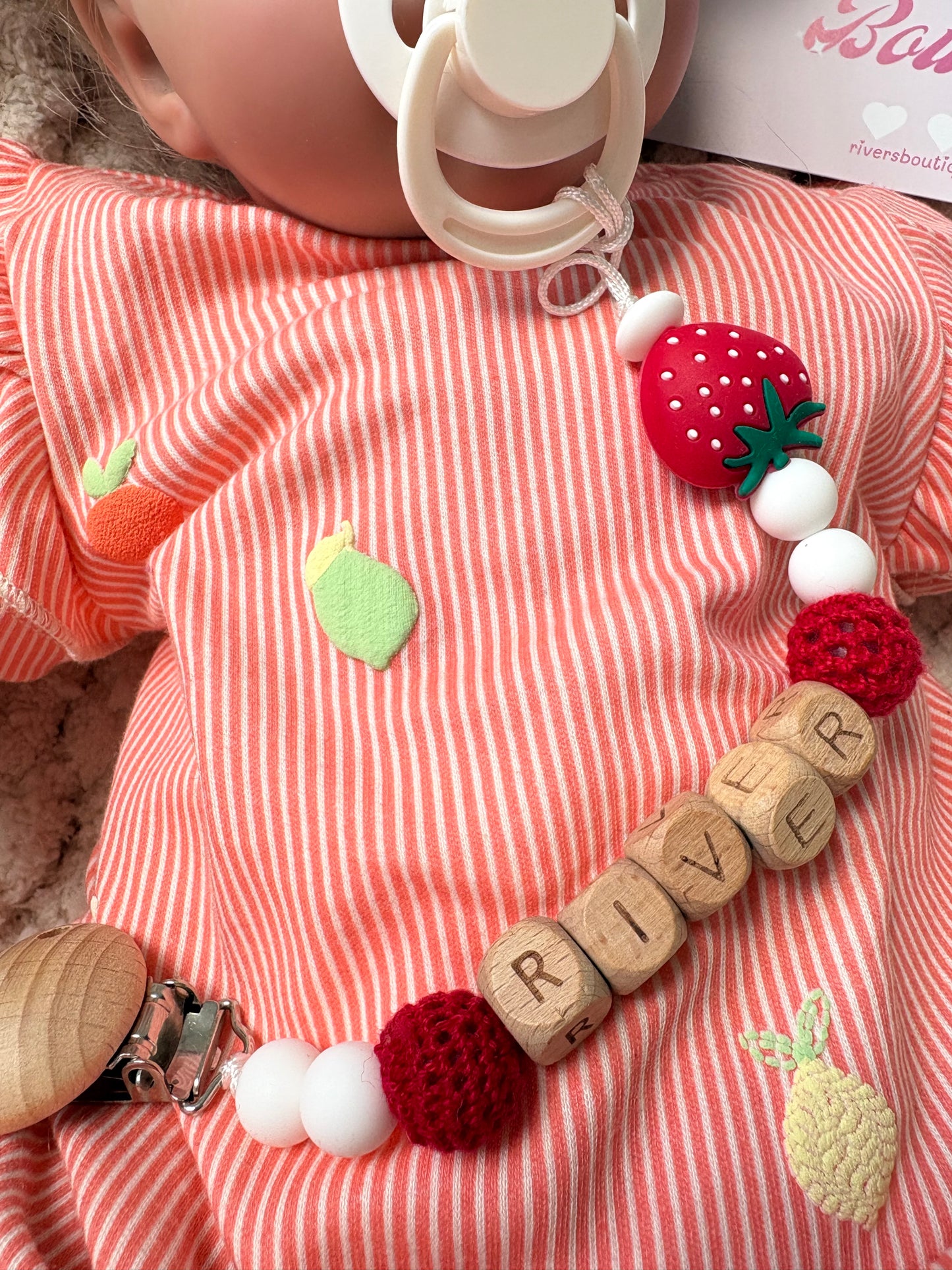 Personalised Dummy Clip Strawberries