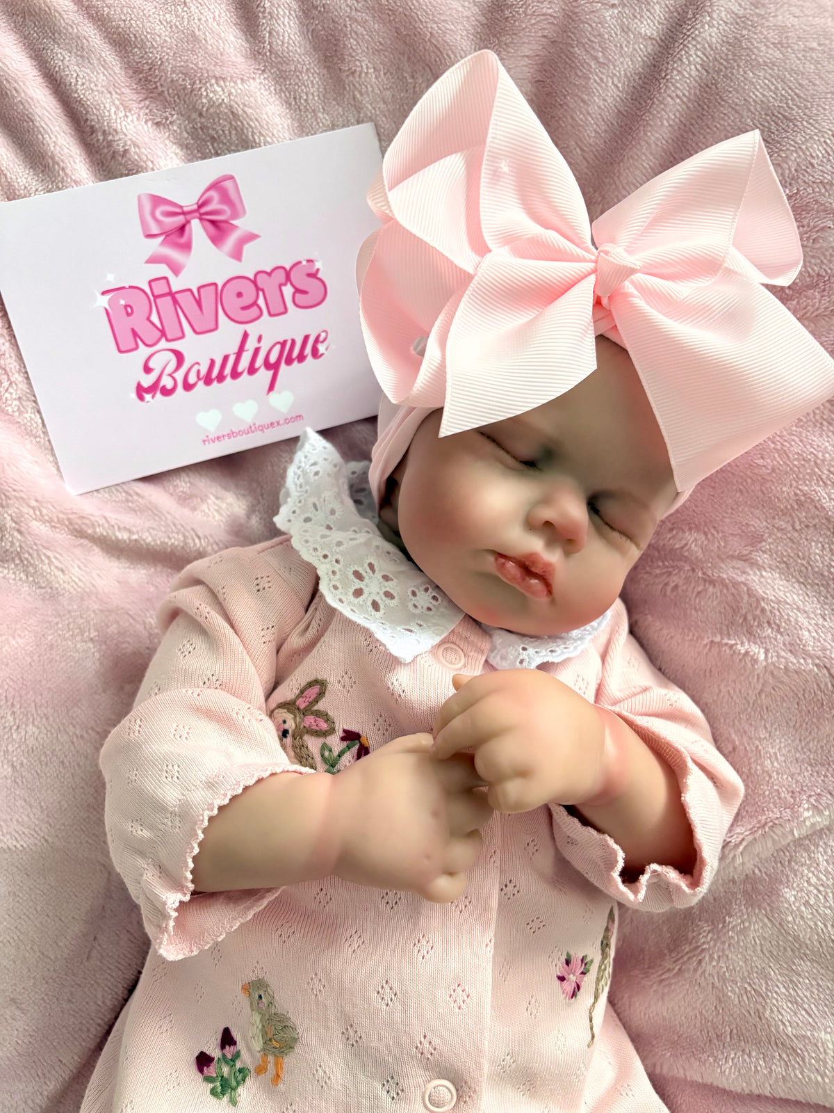 Large Bow Headband - Baby Pink