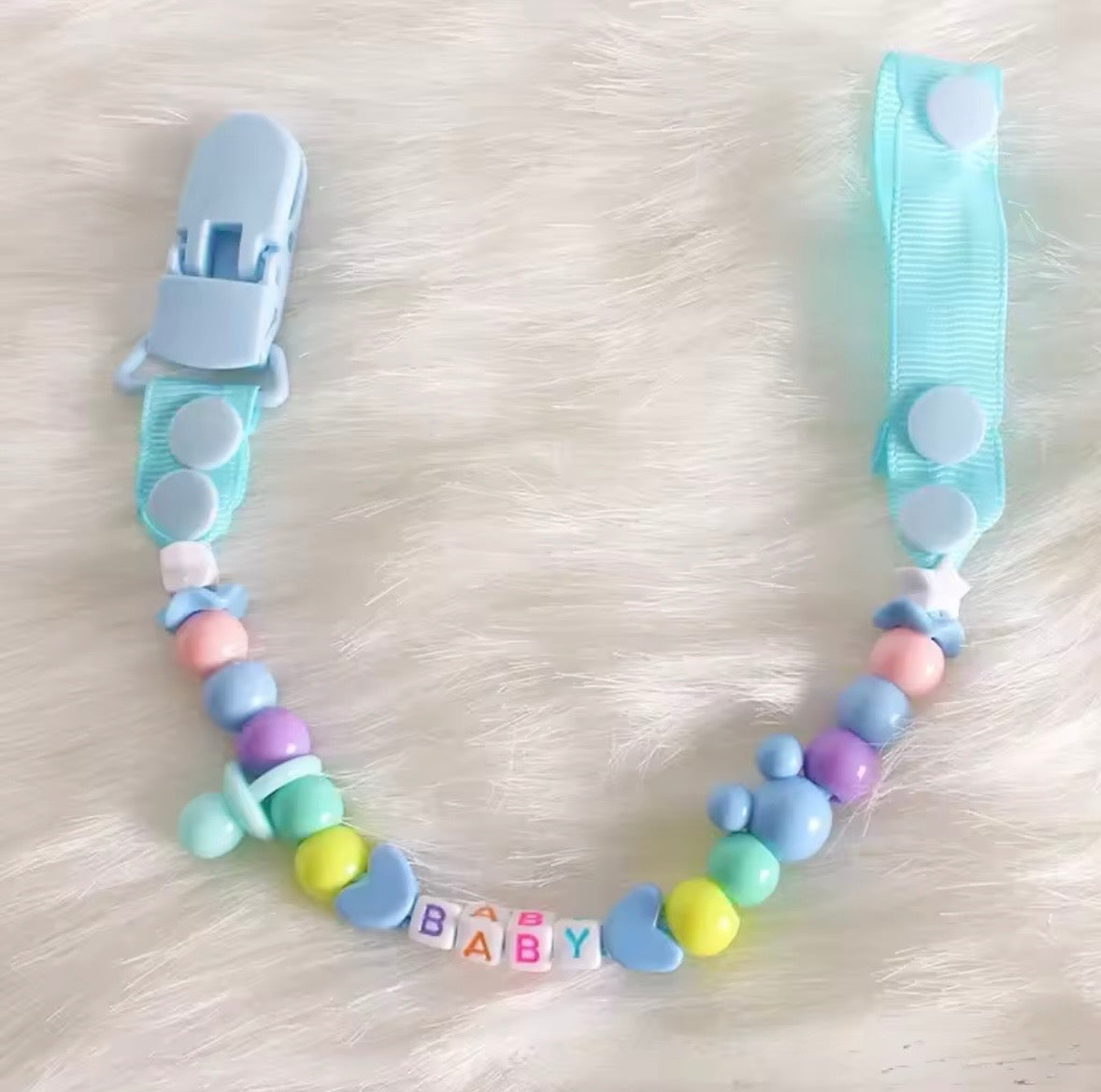 Blue Beaded Dummy Clip