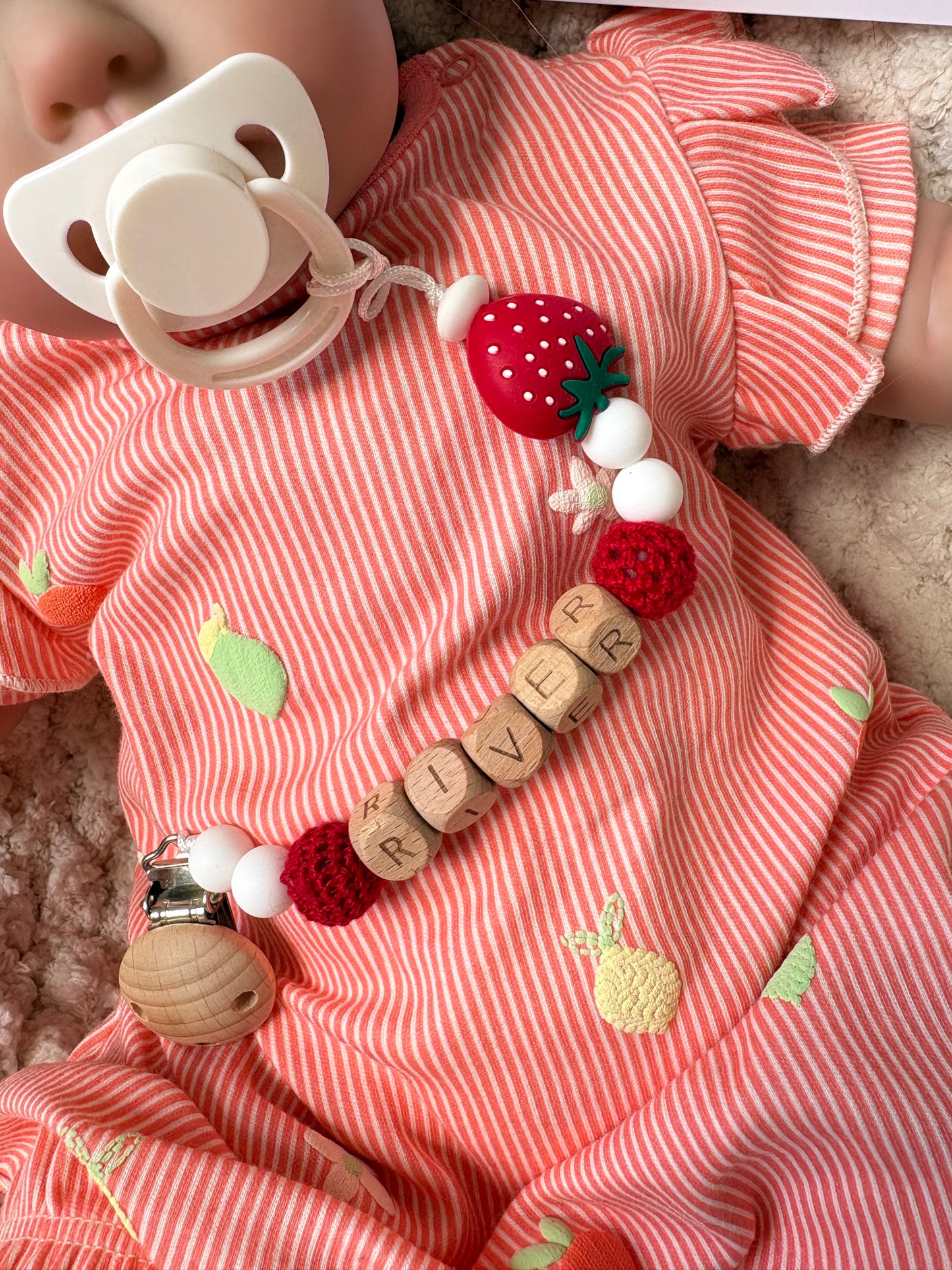 Personalised Dummy Clip Strawberries