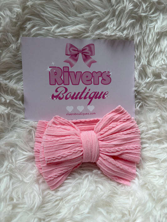 Cable Knit Bow Headband